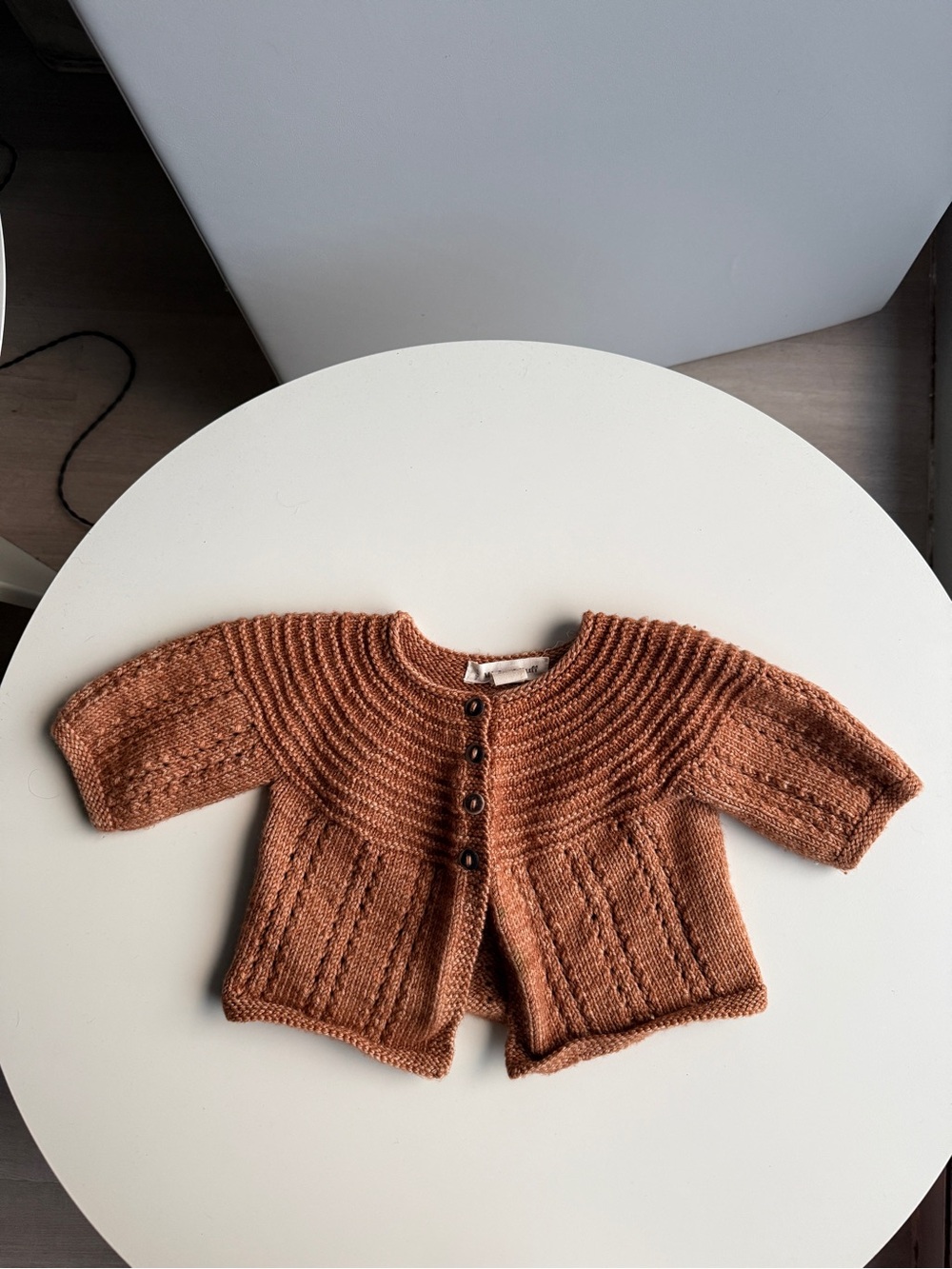 Misha And Puff Rust Knit Baby  Cardigan 6-12m
